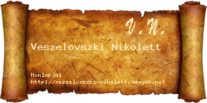 Veszelovszki Nikolett névjegykártya